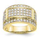 3 Carat Lab-Made Men's Diamond Ring 14K Gold
