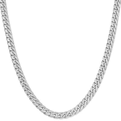 6.25mm 14K White Gold Miami Cuban Link Chain Necklace