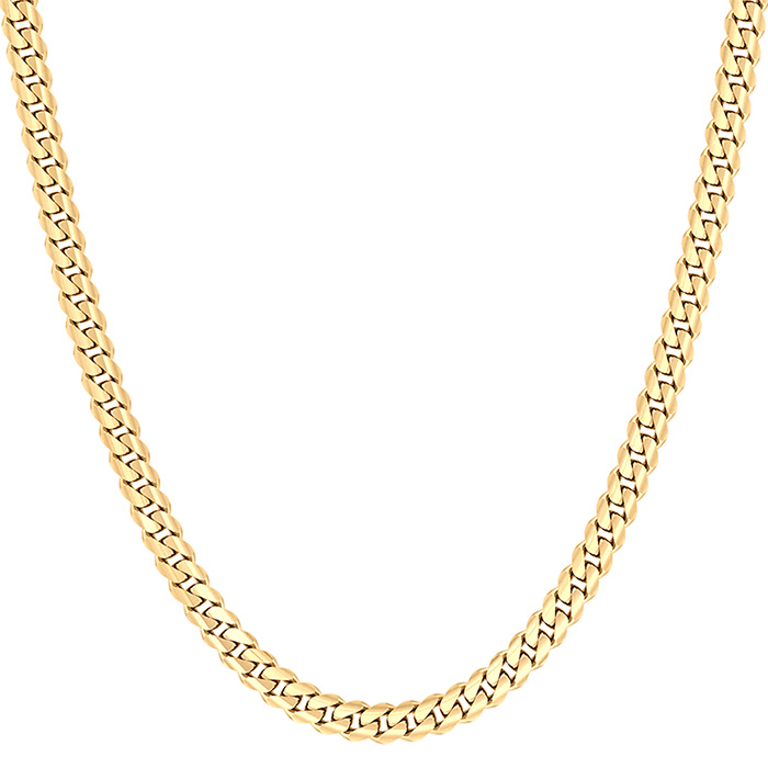 6mm Miami Cuban Chain Necklace 14K Gold