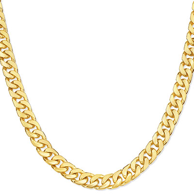 8mm 14K Gold Miami Cuban Link Chain Necklace