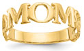 14K Gold Mom Ring with Heart