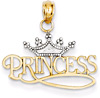 Princess Charm with Crown in 14K Gold