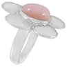 Sterling Silver Pink Opal Flower Ring