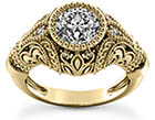 1 Carat Center Victorian-Style Diamond Engagement Ring