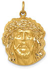 14K Yellow Gold Medium Jesus Head Pendant