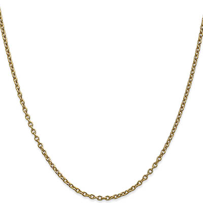 14K Gold 2.4mm Cable Chain Necklace