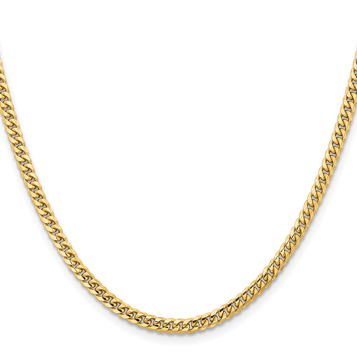 14K Gold 3.5mm Miami Cuban Chain Necklace