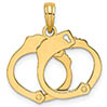 14K Gold Moveable Handcuffs Pendant