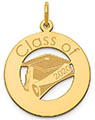 14K Gold Personalized Graduation Cap and Diploma Pendant with Name and Year