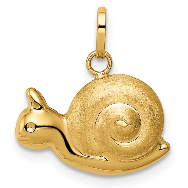 14K Italian Gold Snail Charm Pendant