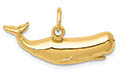 14K Gold Whale Pendant