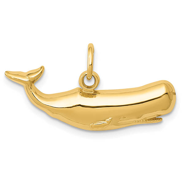 14K Gold Whale Pendant
