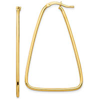 14K Italian Gold Triangle Hoop Earrings