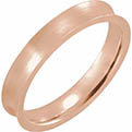 14K Rose Gold Concave Wedding Band Ring (4mm - 7mm)