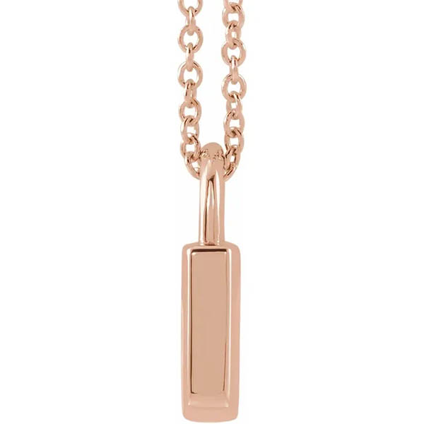 14K Gold Padlock Initial Necklace 14K Rose Gold / 19 Inches
