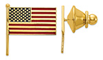 14K Solid Gold Red, White, and Blue American Flag Tie Tac