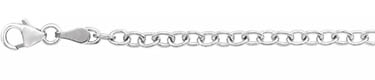 14K Solid White Gold Cable Chain Necklace (3.25mm)