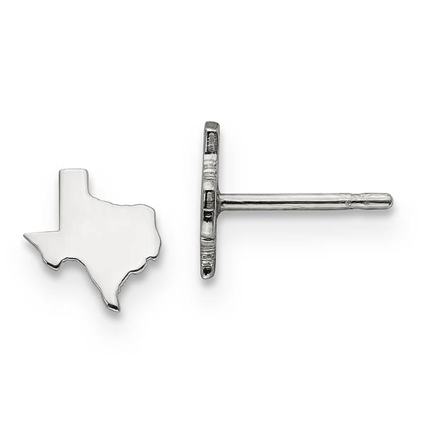 Sterling Silver Texas Stud Earrings, Engravable