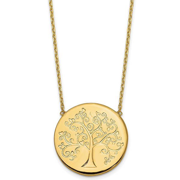 Italian 14K Yellow Gold Tree of Life Necklace