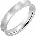 14K White Gold Concave Satin Wedding Band Ring (4mm - 7mm)