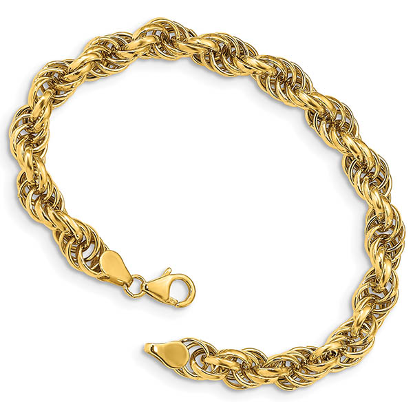 Italian Designer 14K Gold Rope Bracelet For Women