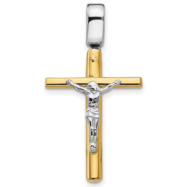 Italian 14K Two-Tone Gold Crucifix Necklace
