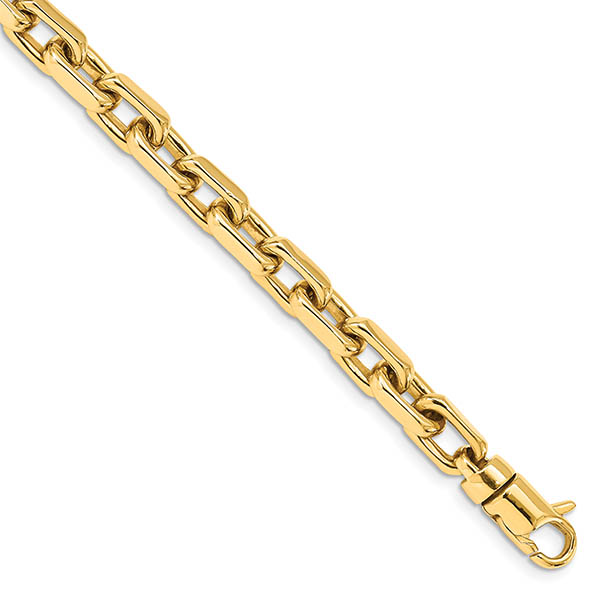 Men's 14K Gold Alternating Anchor Link Bracelet