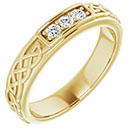 Men's Three-Stone Diamond Celtic Wedding Band Ring