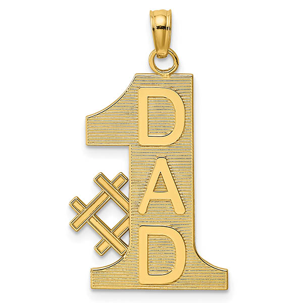 14K Gold #1 Dad Necklace Pendant
