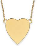 Personalized Engravable Heart Charm Necklace in 14K Gold