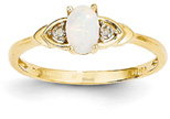 14K Gold Opal and Diamond Ring