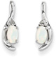 Oval-Cut Opal and Diamond Earrings, 14K White Gold