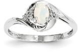 Oval Opal and Diamond Ring, 14K White Gold