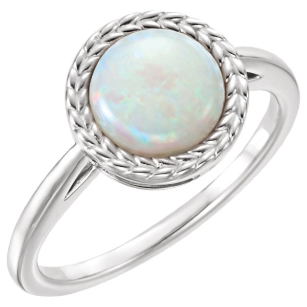 Round Weave Australian Opal Ring