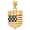 american flag USA shield pendant 14k gold