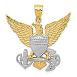large US navy eagle emblem pendant 14k two-tone gold