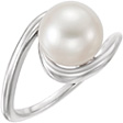 Silver 10mm Freshwater Pearl Twist Ring