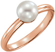 14K Rose Gold Freshwater Pearl Solitaire Ring
