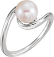 8mm Cultured Freshwater Pearl Free-Form Ring in Silver