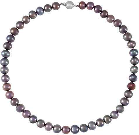 Black Freshwater Pearl Strand Necklace