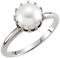 Freshwater Crown Pearl Ring in 14K White Gold