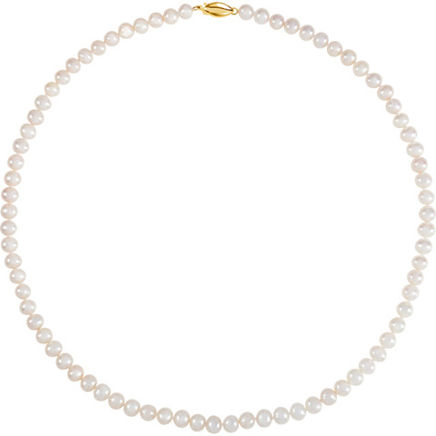 Freshwater Cultured Pearl Strand Necklace, 14K Gold