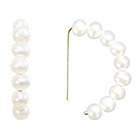 Freshwater Pearl Half-Hoop Earrings in 14K Gold