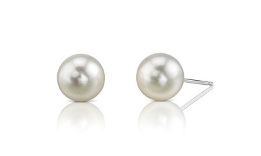 6.5-7.0mm White Akoya Pearl Stud Earrings