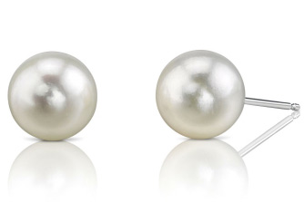 7.5-8.0mm White Akoya Pearl Stud Earrings