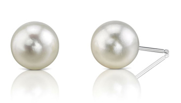 8.5-9.0mm White Akoya Pearl Stud Earrings