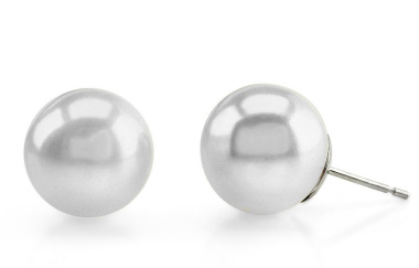 12mm White South Sea Pearl Stud Earrings