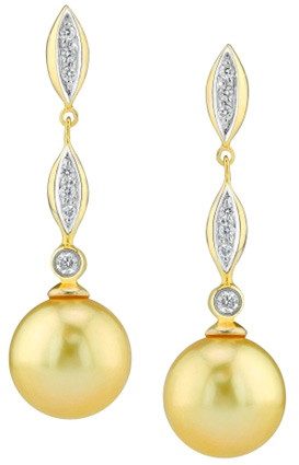 Golden South Sea Pearl Isabella Earrings