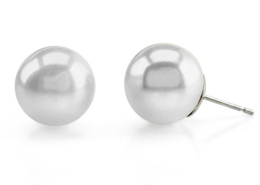 8mm White Freshwater Pearl Stud Earrings