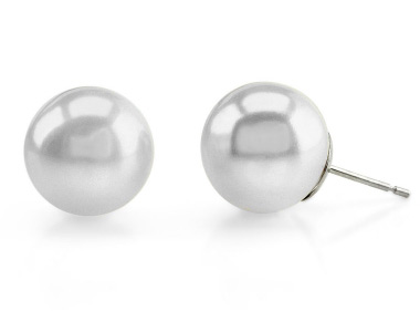 9mm White Freshwater Pearl Stud Earrings